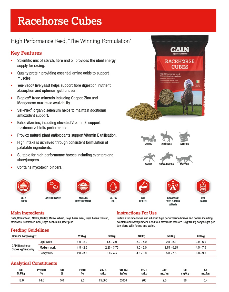 Gain RaceHorse Cubes 25 KG - Image 2